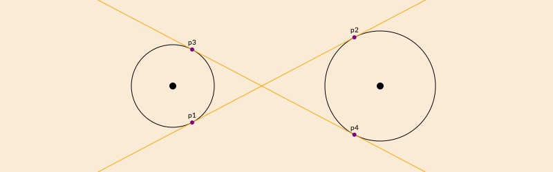circle circle inner tangents