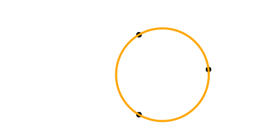 center and radius of 3 points