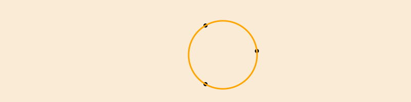 center and radius of 3 points